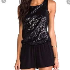 Ella Moss Black sequin romper size small